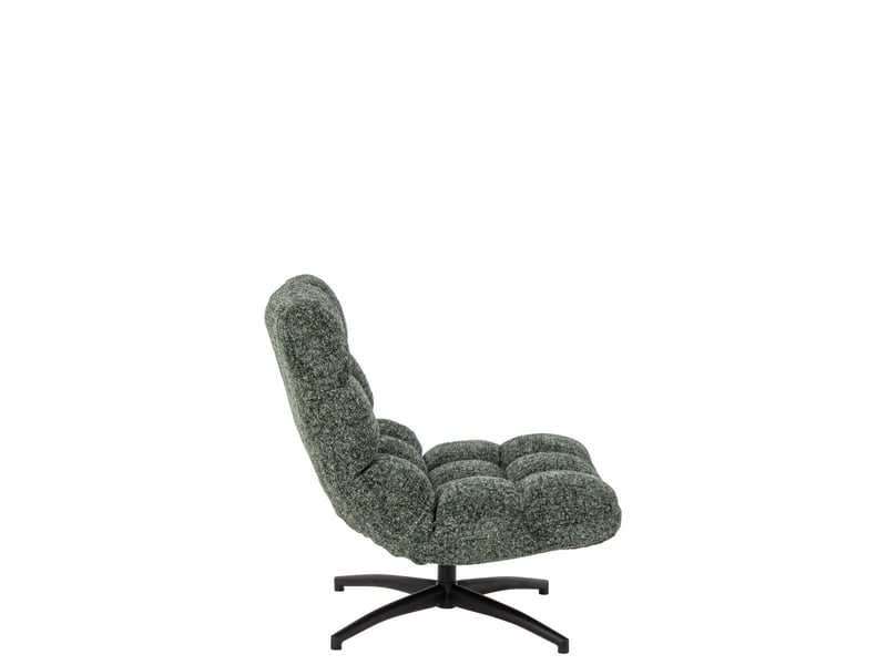  Fauteuil matelassé en tissu corentin 95cm vert  - Conforama C