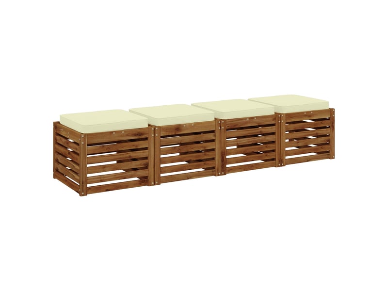  Lot de 4 coussins de siège, coussins d'assise vught 100 % polyester crème cf60714  - Conforama C