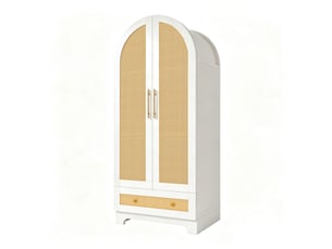 Armoire modenvie 2 portes 70 x 55 x 170 cm avec 2 tiroirs blanc bois