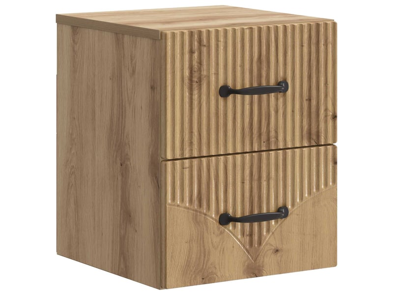 Table de chevet - cabinet de chevet - table de nuit mural chêne artisanal 34,5 x 33 x 40 cm - Conforama A