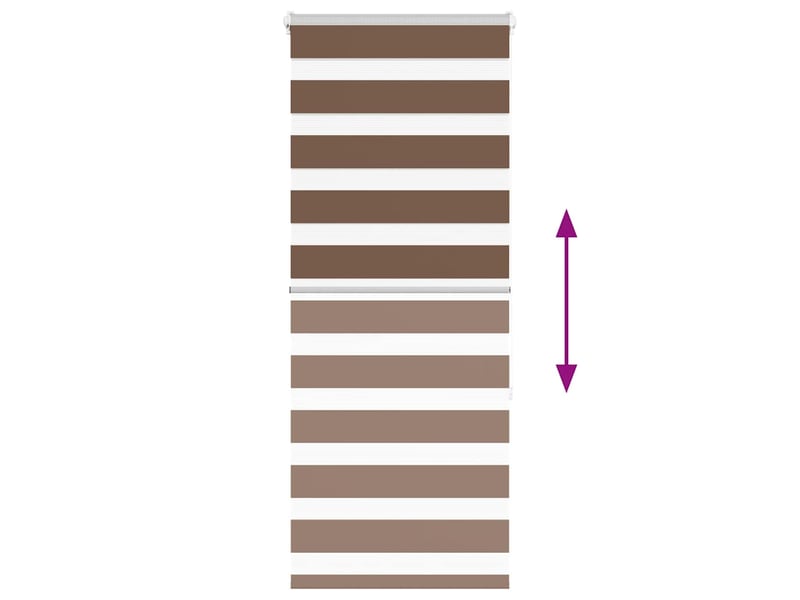  Store zèbre, store de fenêtre marron 65x150 cm largeur du tissu 60,9 cm polyester cf48720  - Conforama E