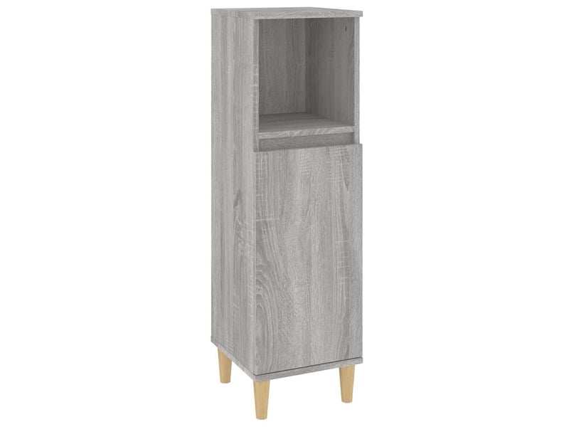  Meuble salle de bain rangement, commode sonoma gris 30x30x100 cm shl1282  - Conforama A