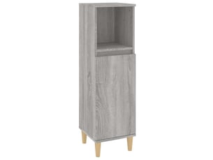 Meuble salle de bain rangement, commode sonoma gris 30x30x100 cm shl1282
