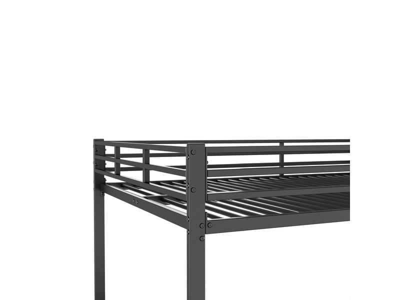  Lit superposé enfant 140x200cm - métal noir robuste et stable - lit superposé - design moderne gain de place sécurisé avec échelle  - Conforama D