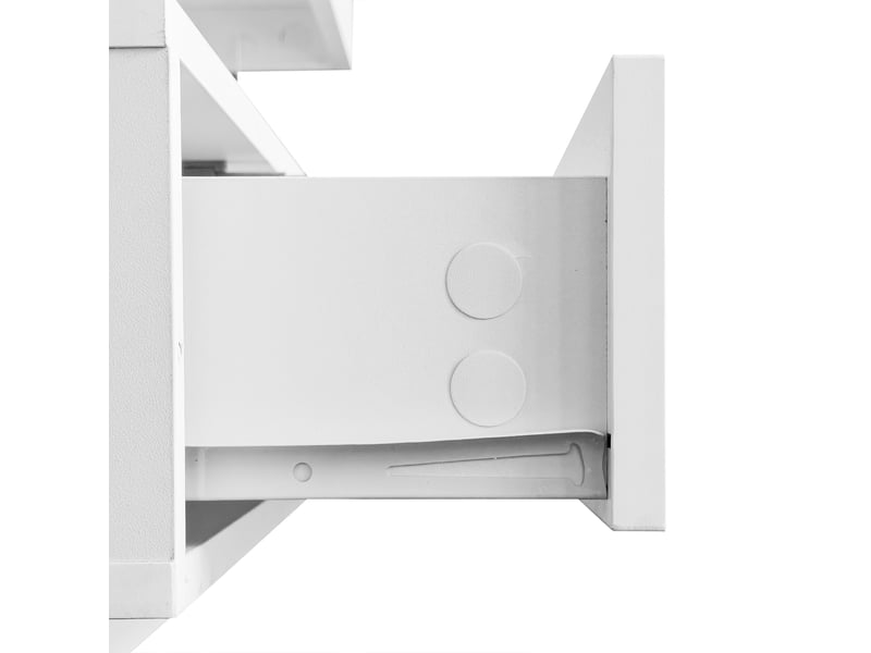  Table basse avec 2 tiroirs, 2 niches et led pour salon 95×50×42,5 cm en panneaux de particules blanc  - Conforama D