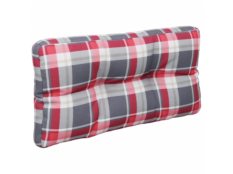  Lot de 2 coussins de palette, coussins de canapé motif à carreaux rouge tissu cf59551  - Conforama E