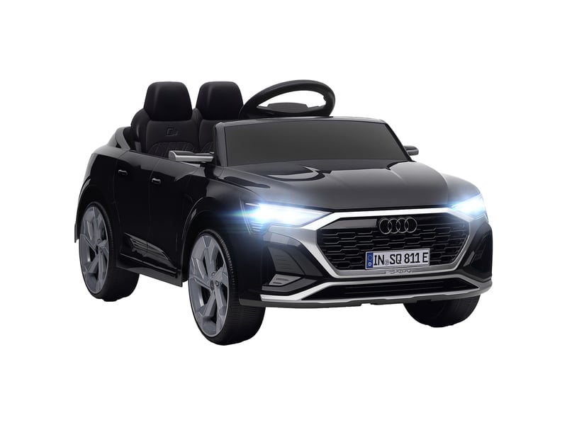  Voiture électrique pour enfants licence audi q8 e-tron sportback 12v télécommande, phares, musique, klaxon, 3-4 ans noir  - Conforama A