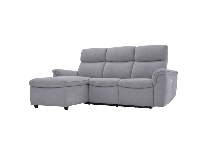 Canapé d'angle gris relax électrique 3 p  - Conforama C