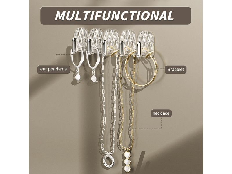  Presentoir bijoux organisateur mural porte auto-adhésif presentoir a bijoux présentoir boucles d'oreilles avec 15 crochet  - Conforama B