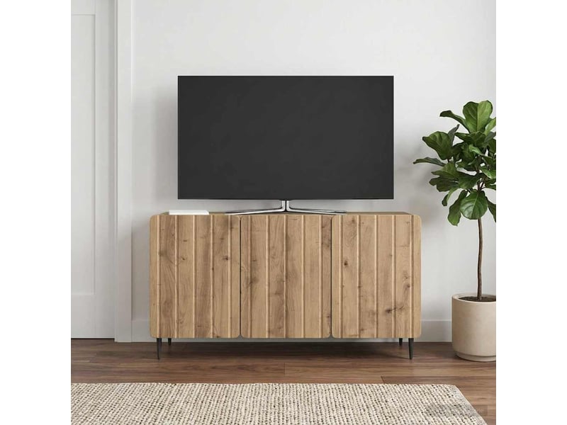 Meuble tv - banc tv - meuble de rangement 99 x 34,5 x 52 cm chêne artisanal bois d'ingénierie - Conforama B