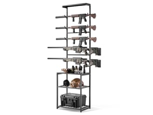 Vevor râtelier à fusils support d'armes à feu sur pied avec étagère de rangement