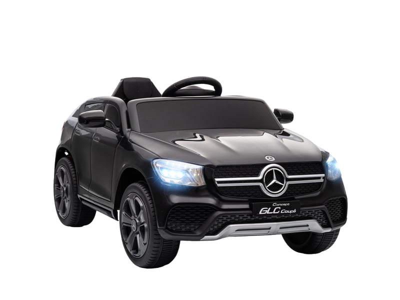  Voiture électrique pour enfants, 12 v, avec télécommande, lumières led, musique, 3 vitesses, 3-6 ans, noire  - Conforama A