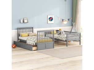 Lit superposé 90x200 cm ROLIPO coloris gris