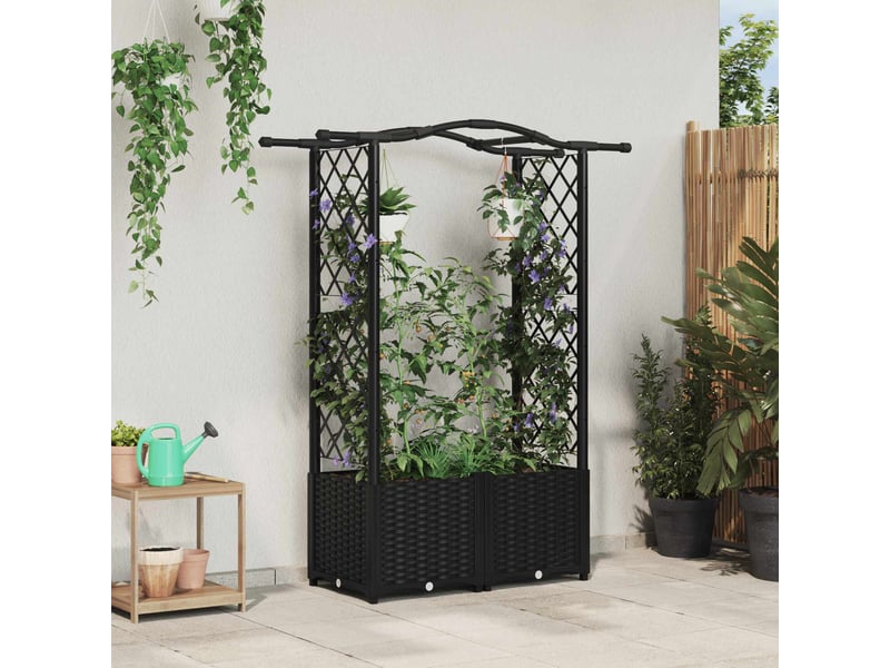  Jardinière - lit élevé avec treillis et toit noir 125 x 40 x 138 cm pp  - Conforama B