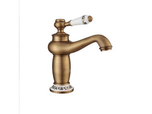 Laiton robinet rétro salle de bain, robinet de lavabo poignée en céramique mitigeur monocommande lavabo