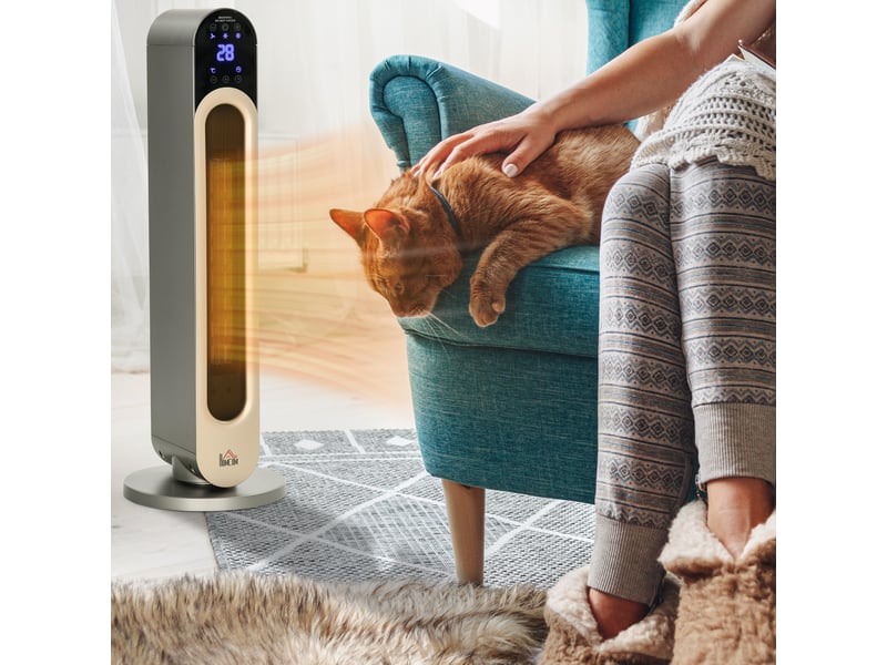  Chauffage d’appoint céramique ptc oscillant 11002200 w avec télécommande  - Conforama C