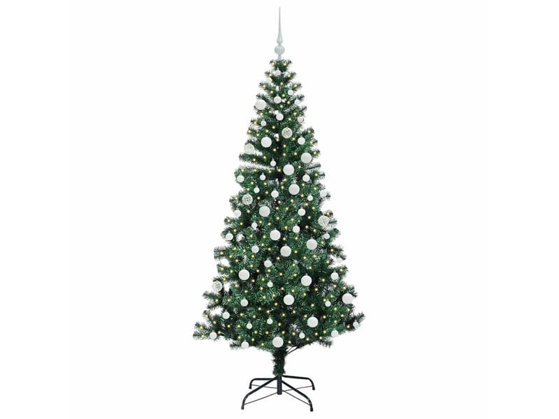  Sapin de noël artificiel, arbre de noël pré-éclairé vert 180 cm pvc et métal shl2217  - Conforama C