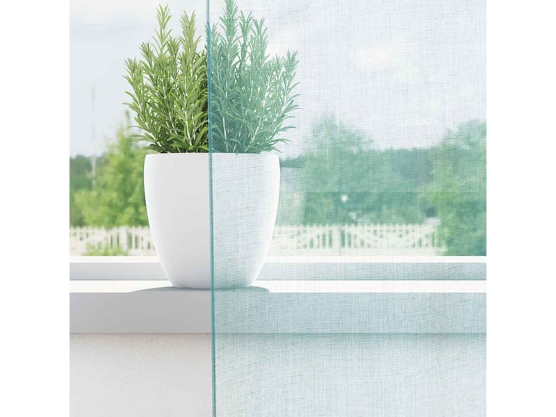  Lot de 2 rideaux en voile, voilages avec passe-tringles turquoise cf44495  - Conforama C