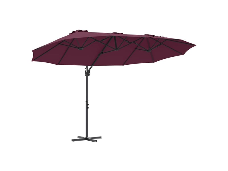 Parasol de jardin, parasol d'extérieur bordeaux 372x198x243 cm polyester et aluminium - Conforama A
