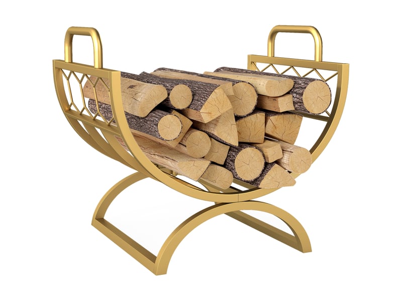  Porte-bûches intérieur en métal doré, motif nid-d’abeilles, 46 x 36 x 41 cm  - Conforama A