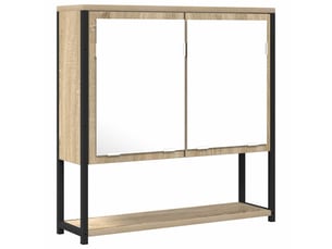 Miroir de salle de bain, miroir de toilette avec étagère beige 60 x 16 x 60 cm cf62523