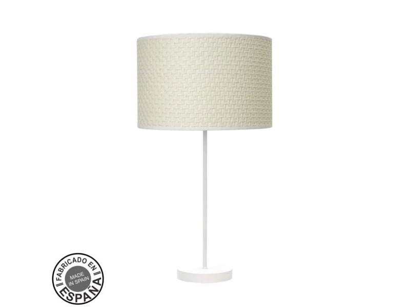  Fabrilamp moda grande lampe à poser blanc, abat-jour textile motif cannage blanc, 1 x e27, 63 cm 212471051 - Conforama A