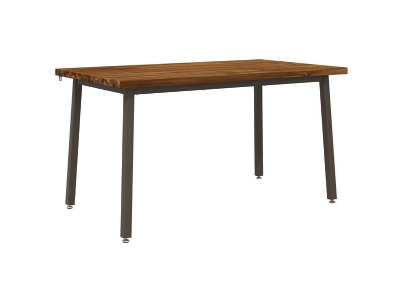  Table à manger moderne 140x80x75 cm bois d'acacia massif naturel et café shl78440  - Conforama A
