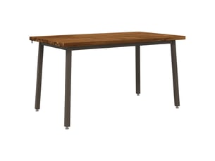 Table à manger moderne 140x80x75 cm bois d'acacia massif naturel et café shl78440