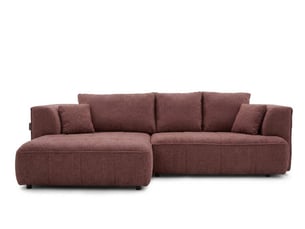 Canapé droit convertible <strong>BOBOCHIC</strong> <strong>CLOVIS</strong> 3 places Tissu rouge
