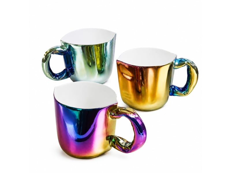  Mug en céramique à forme ballon, irisé, 500 ml  - Conforama A