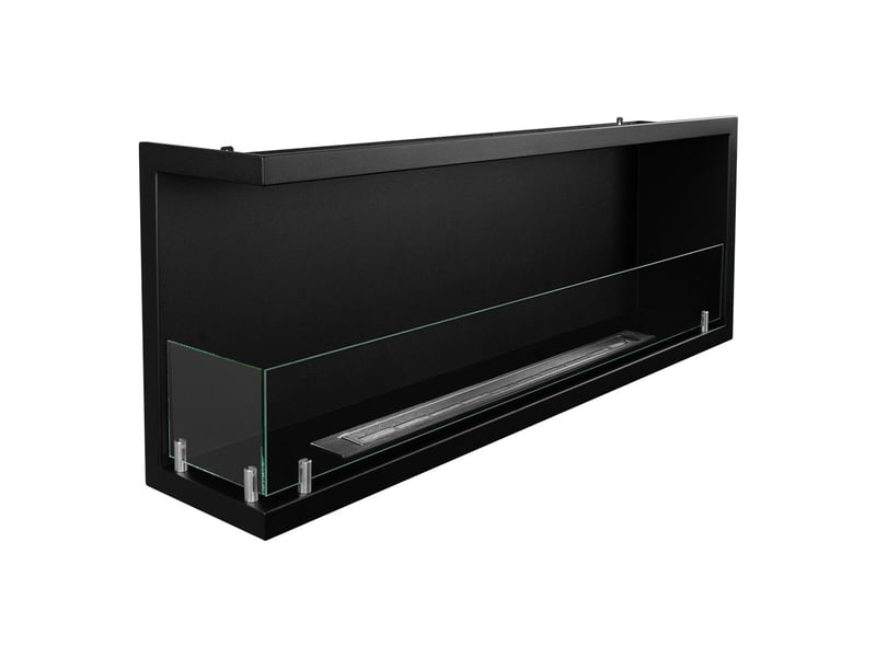  Sutri 120 - cheminée d'angle gauche encastrable au bioéthanol 120x45x22,4 cm avec brûleur en acier de 1,25 l  - Conforama E