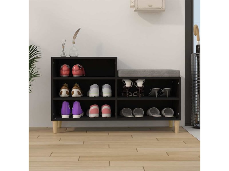  Meuble à chaussure, armoire à chaussures noir 102x36x60 cm bois d'ingénierie shl2658  - Conforama C