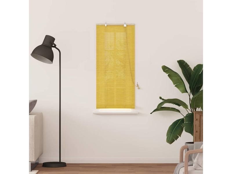 Store enrouleur, store à rouleau jaune 60 x 160 cm bambou cf45274 - Conforama C