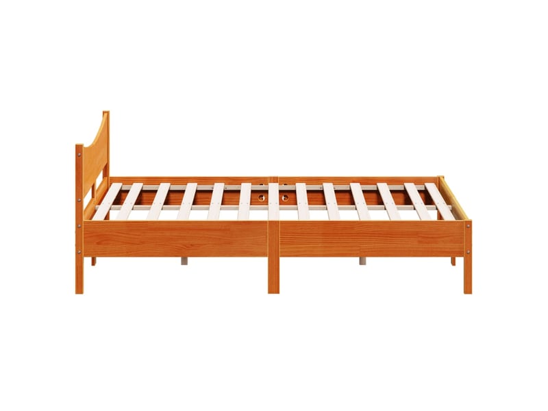  Lit double- lit adulte -  cadre de lit sans matelas  marron 180x200cm bois pin massif  - Conforama D