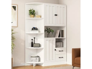 Vitrine coloris blanc 14 étagère(s) <strong>KORFEE</strong> <strong></strong> - 48 cmx104 cm