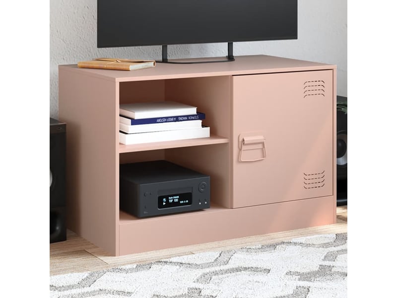  Meuble tv - banc tv - meuble de rangement rose 67x39x44 cm acier  - Conforama B
