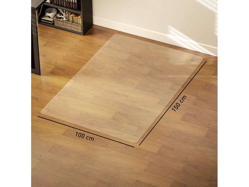  Tapis de protection de sol 100 x 150 cm transparent en plastique, antidérapant pour chaise de bureau  - Conforama C