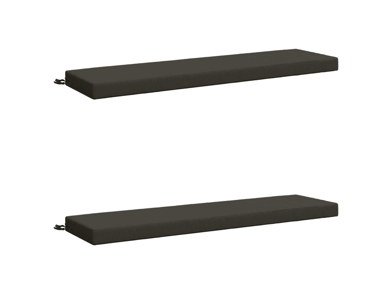  Lot de 2 coussins de banc, coussins d'assise soest 100 % polyester anthracite cf56764  - Conforama A