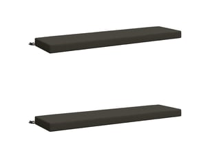 Lot de 2 coussins de banc, coussins d'assise soest 100 % polyester anthracite cf56764