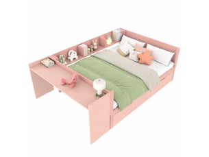 Lit 2 places 140x200 cm coloris rose