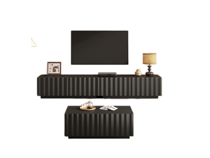 Meuble tv coloris noir 200 cm <strong></strong>  <strong>Qualité haut de gamme</strong>