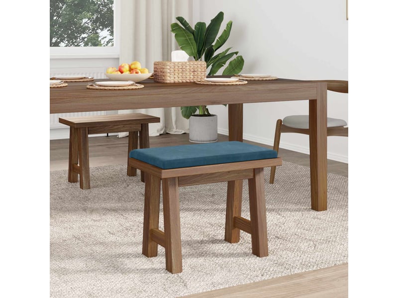 Coussin de banc, coussin d'assise, coussin de canapé velours bleu profondeur 35 cm cf53852  - Conforama C