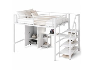 Lit mezzanine 140x200 cm STILVORA   coloris blanc