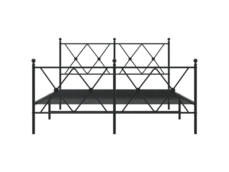  Lit double- lit adulte -  cadre de lit métal sans matelas avec pied de lit noir 140x200cm  - Conforama C