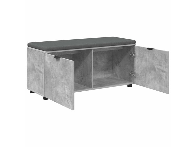  Banc d'entrée, banc interieur avec coussin gris béton 100x38x46 cm shl47068  - Conforama E