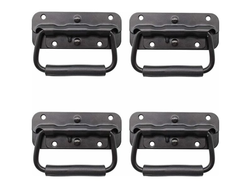  Pack de 4 poignées métalliques pliables noires, poignées pour boîtes à outils et stockage  - Conforama A