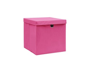 Boîtes de rangement avec couvercles 10 pcs 28x28x28 cm rose