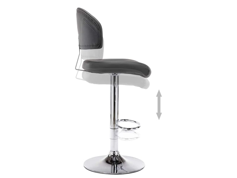  Tabouret de bar, chaise de bar gris similicuir  - Conforama D