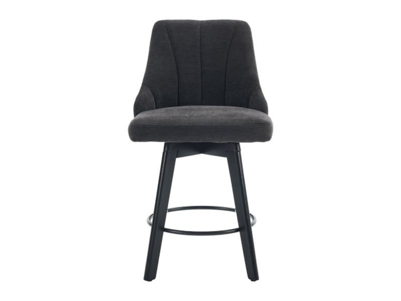  Tabourets de bar gris modernes avec dossiers rembourrés et repose-pieds – ensemble 2 pièces pour îlot de cuisine  - Conforama A