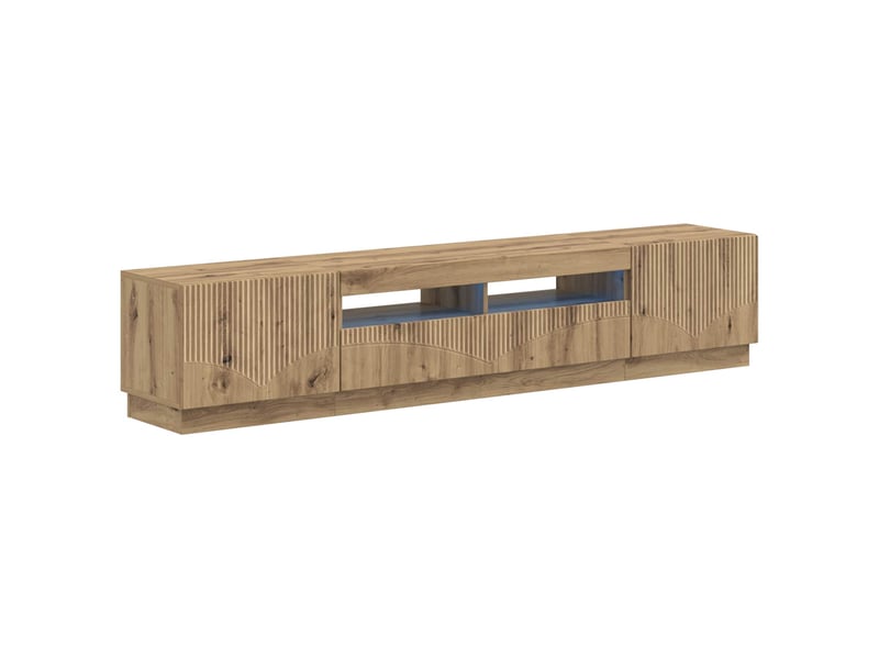  Meuble tv - banc tv - meuble de rangement led hoorn 3 pcs chêne artisanal bois d'ingénierie  - Conforama A